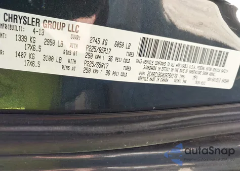 2013 Chrysler Town & Country Touring из США, поврежденный, VIN 2C4RC1BG0DR760178